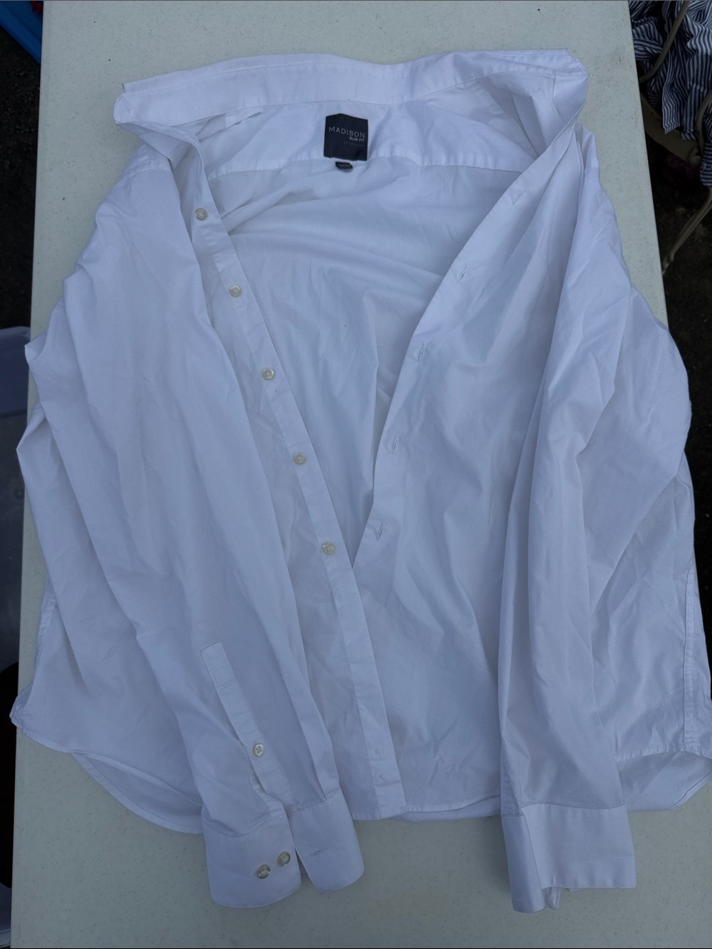 Madison Men's White Long-Sleeve Dress Shirt